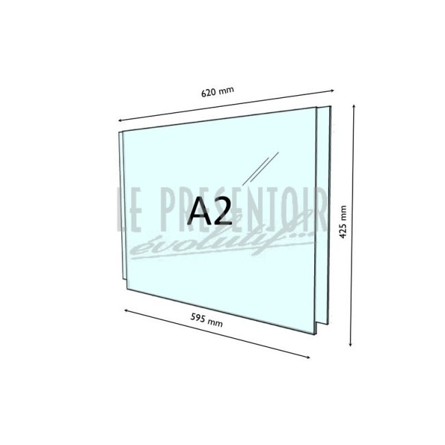 Porte Affiche Plexi 3 mm A2 Horizontal