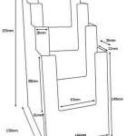 Bac à doc 4 bacs 1/3A4 Dimensions